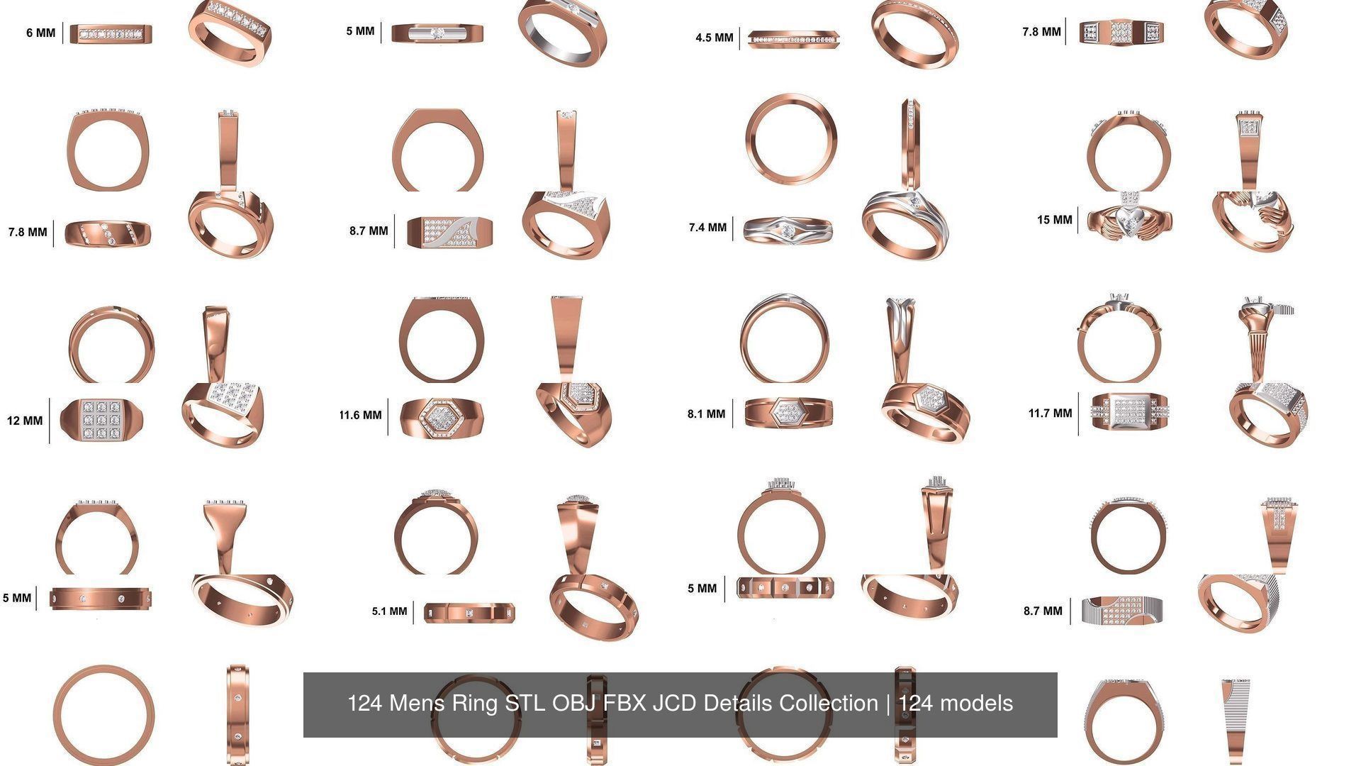 124 Mens Ring STL OBJ FBX JCD Details Collection _4