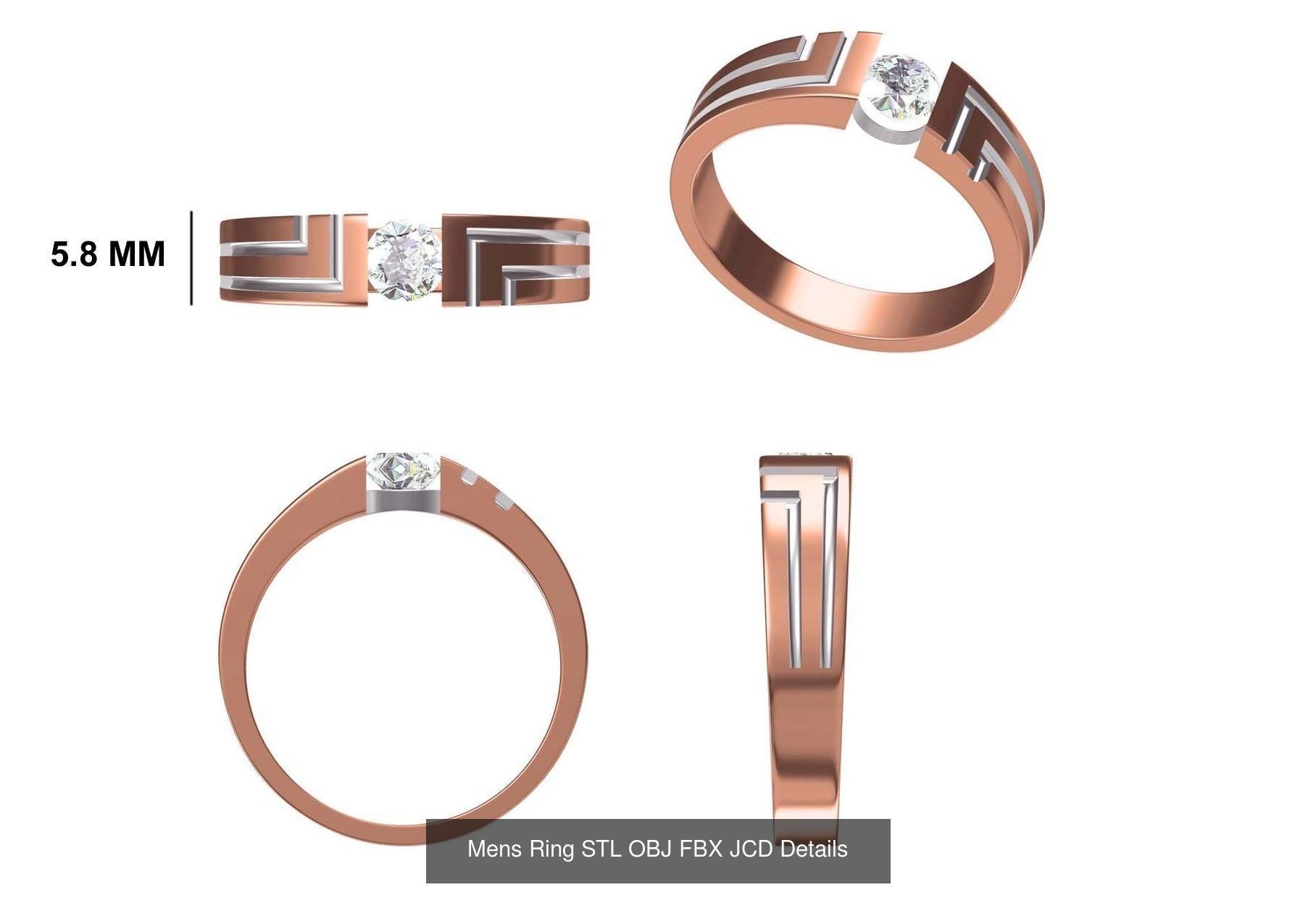 124 Mens Ring STL OBJ FBX JCD Details Collection _92