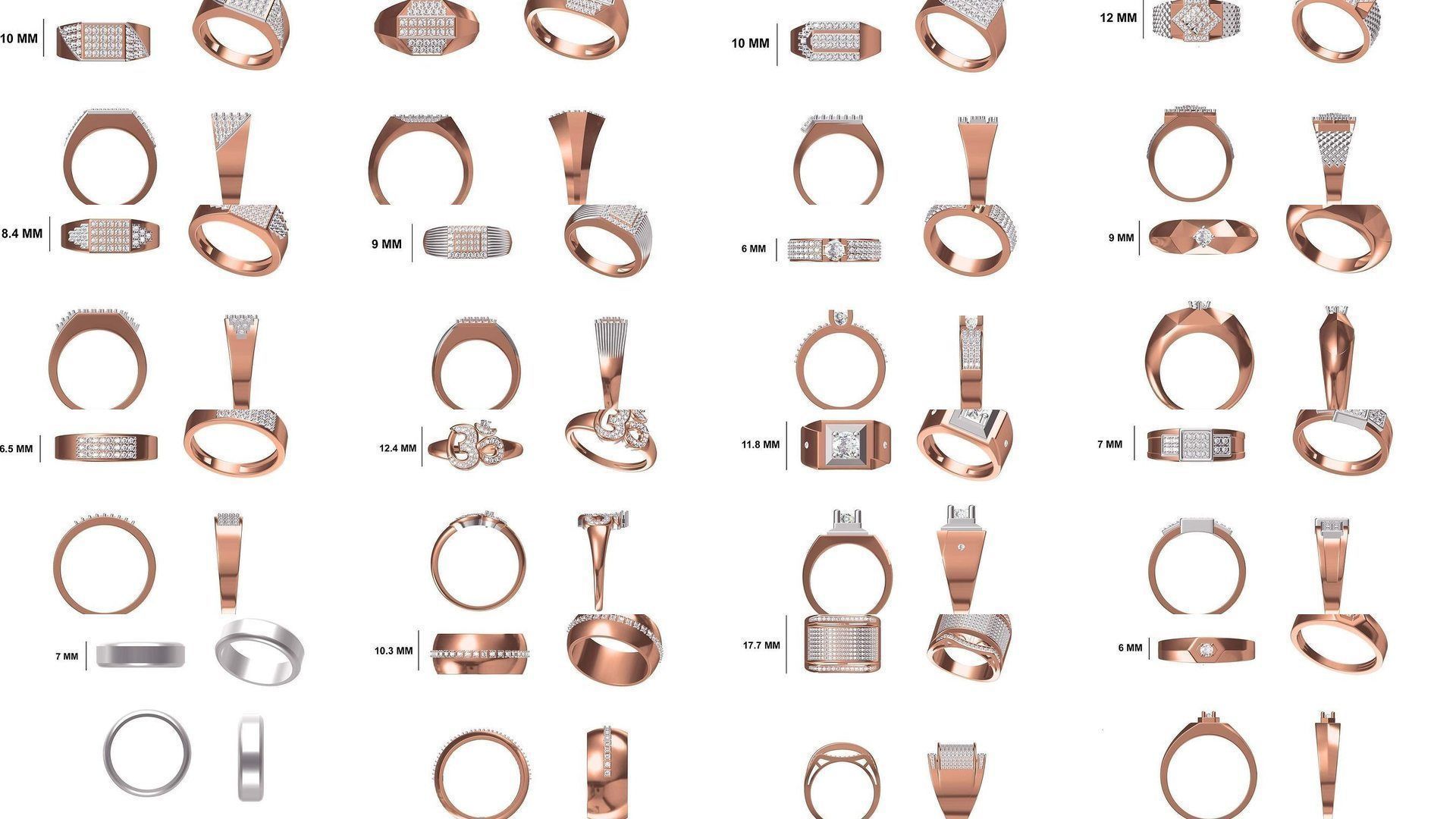 124 Mens Ring STL OBJ FBX JCD Details Collection _5