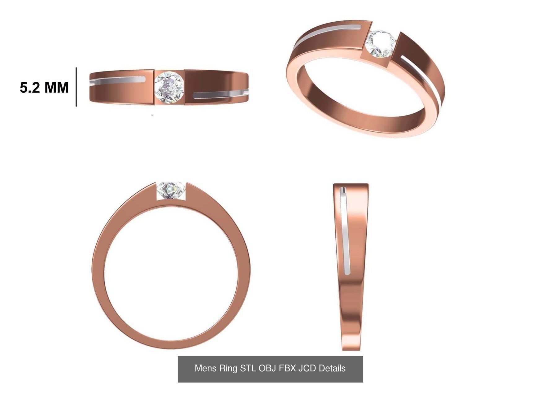 124 Mens Ring STL OBJ FBX JCD Details Collection _88