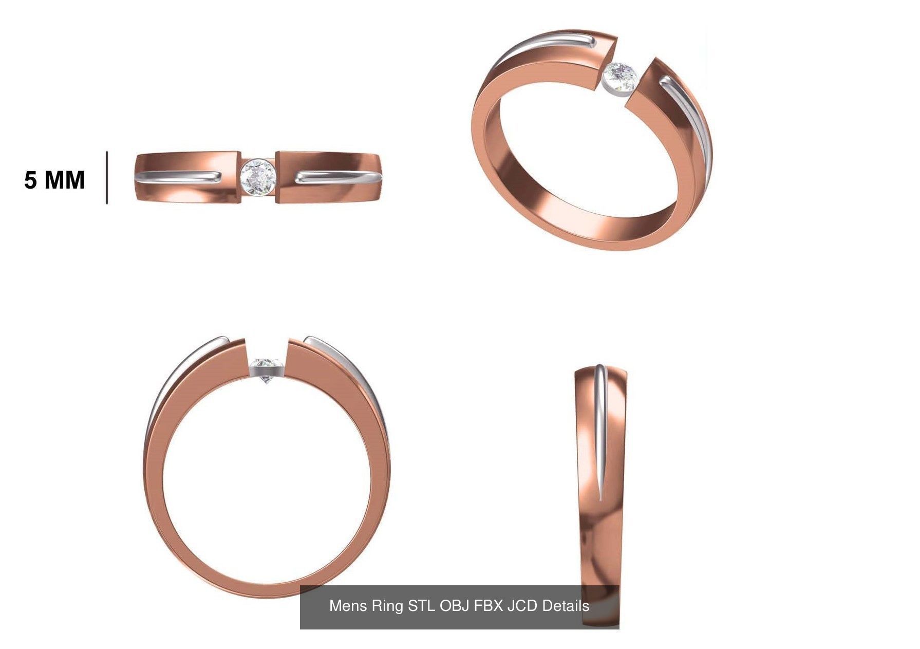 124 Mens Ring STL OBJ FBX JCD Details Collection _122