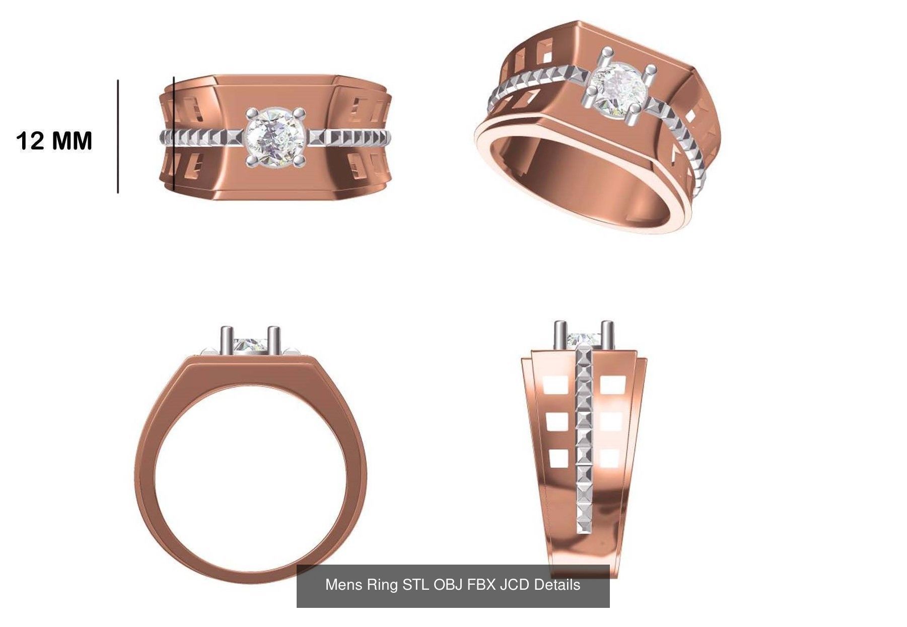 124 Mens Ring STL OBJ FBX JCD Details Collection _16