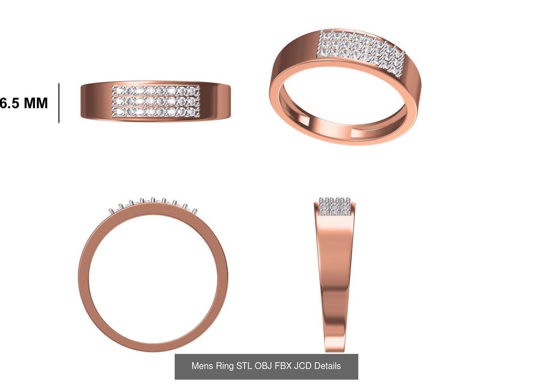 124 Mens Ring STL OBJ FBX JCD Details Collection _71