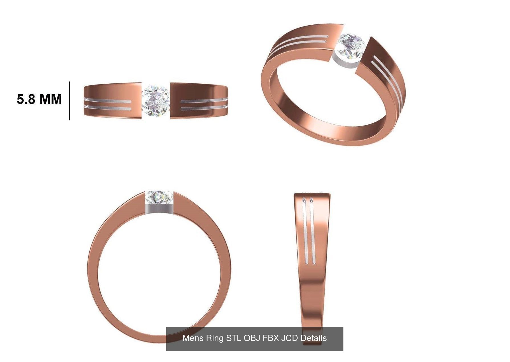 124 Mens Ring STL OBJ FBX JCD Details Collection _93