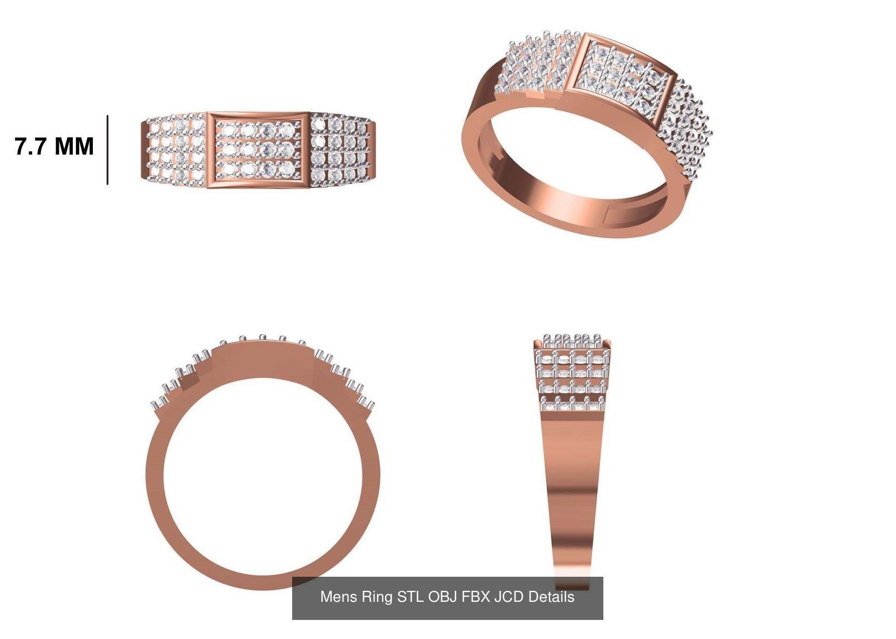 124 Mens Ring STL OBJ FBX JCD Details Collection _106