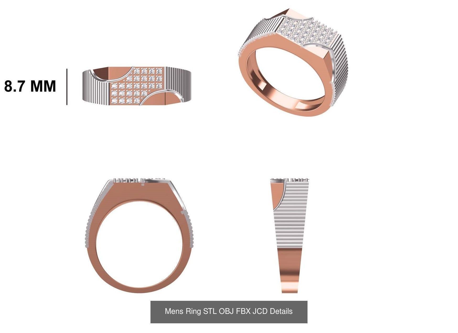 124 Mens Ring STL OBJ FBX JCD Details Collection _62