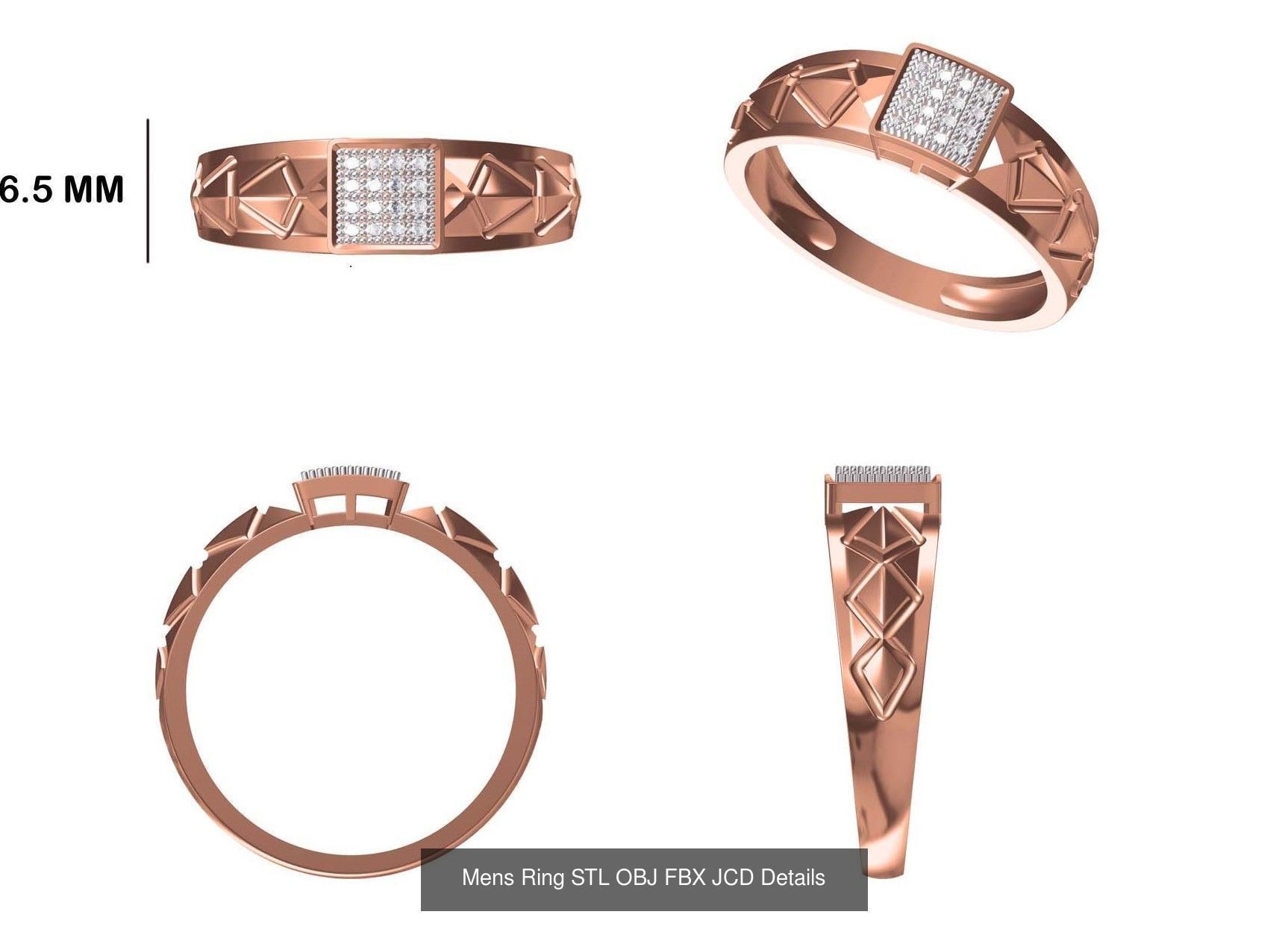 124 Mens Ring STL OBJ FBX JCD Details Collection _29