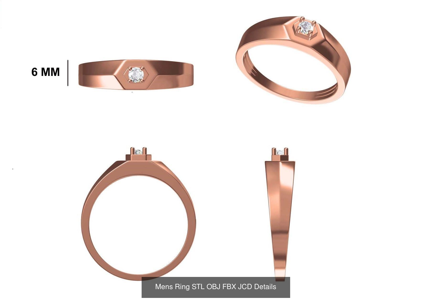 124 Mens Ring STL OBJ FBX JCD Details Collection _78