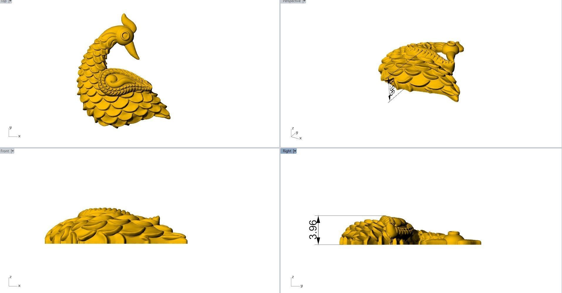 PEACOCK PENDENT 3D print model_1