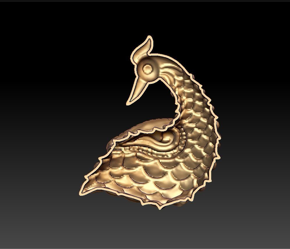 PEACOCK PENDENT 3D print model_3