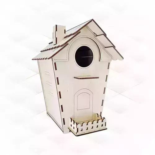 Bird house svg dxf design for laser cutting Garden Decor