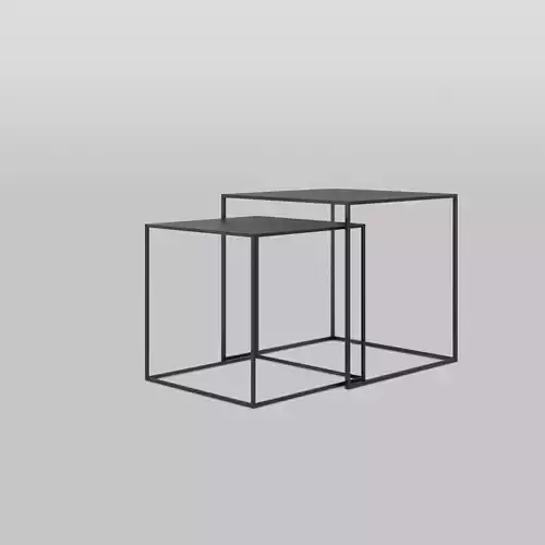 Nest of Tables with Painted Metal Frames