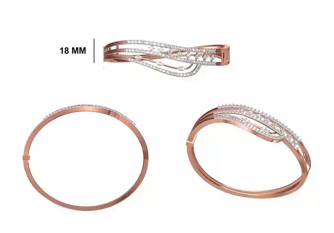 Women Bangle Bracelet STL JCD Details