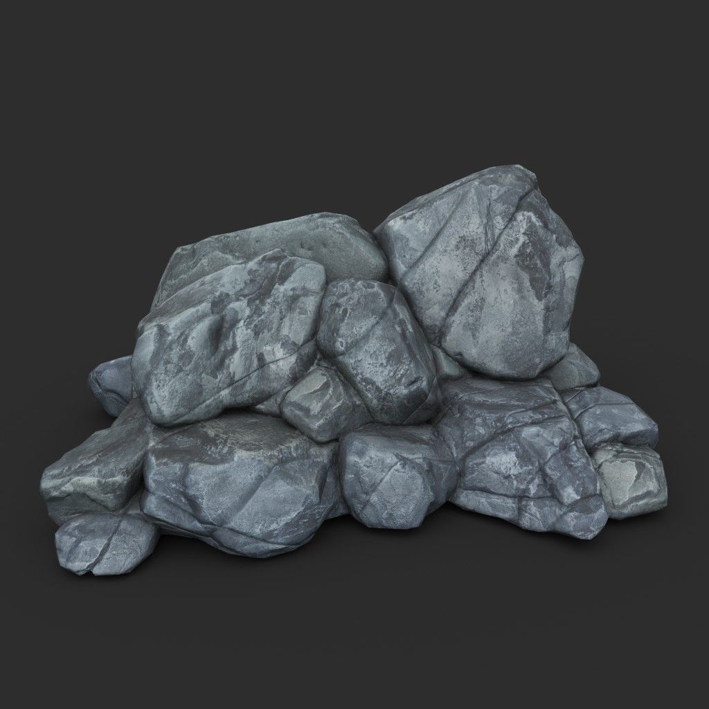 Low poly Boulder Rock 230418 Low-poly 3D model_15