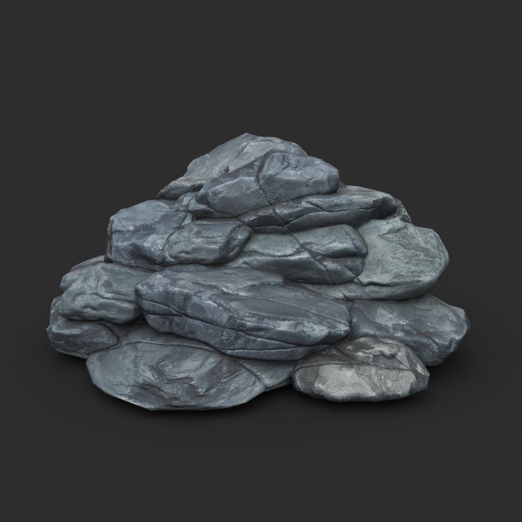 Low poly Boulder Rock 230418 Low-poly 3D model_9