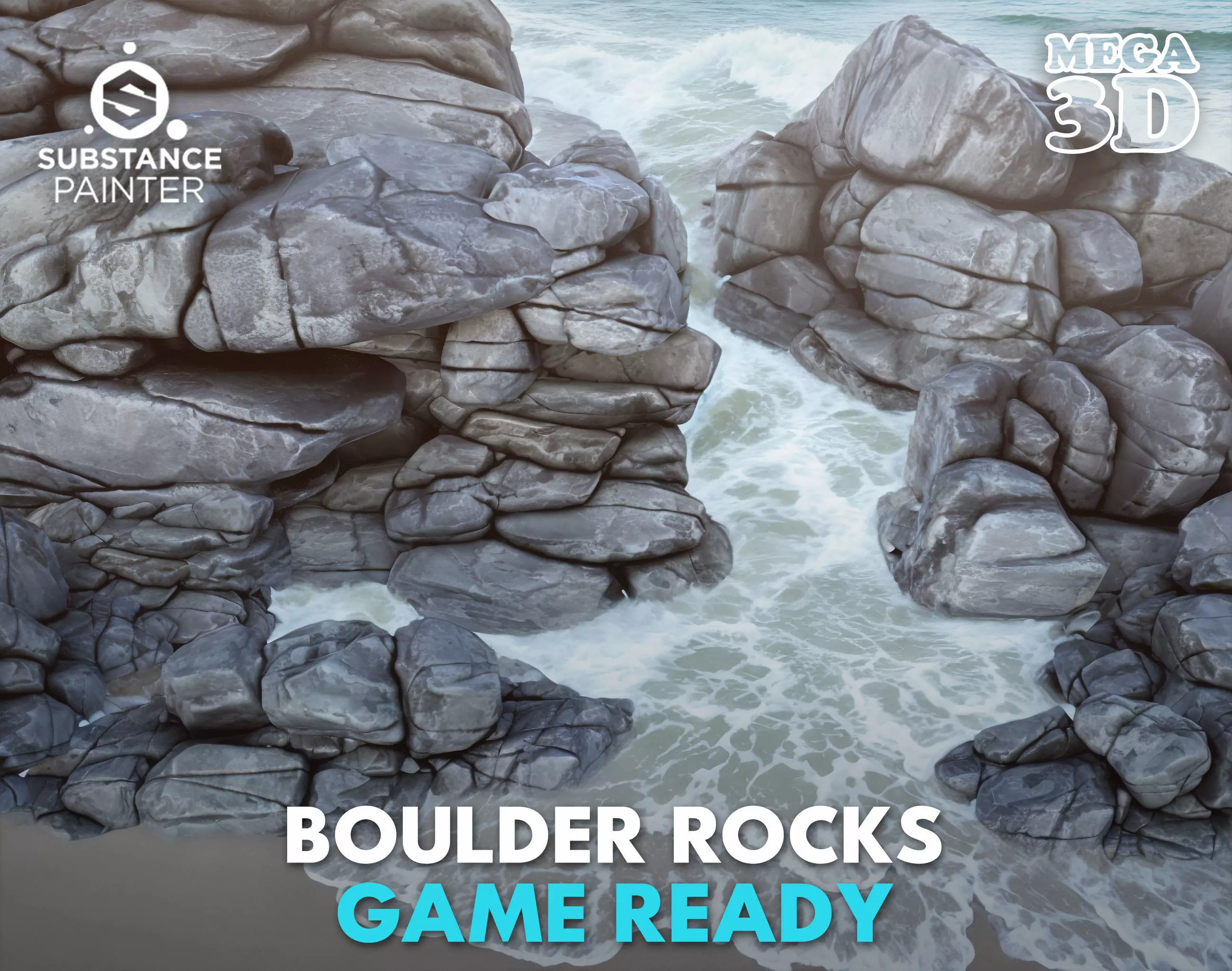 Low poly Boulder Rock 230418 Low-poly 3D model_0
