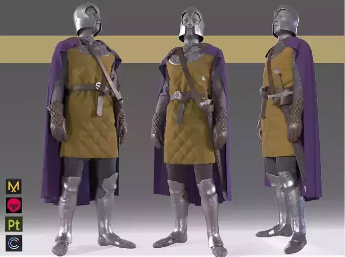Medieval knight clothes 3D model