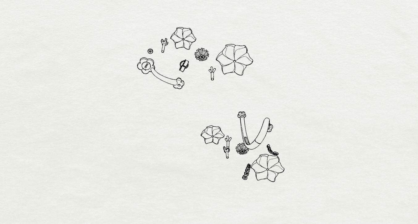 Ring and Earrings 3D print model 3D print model_26