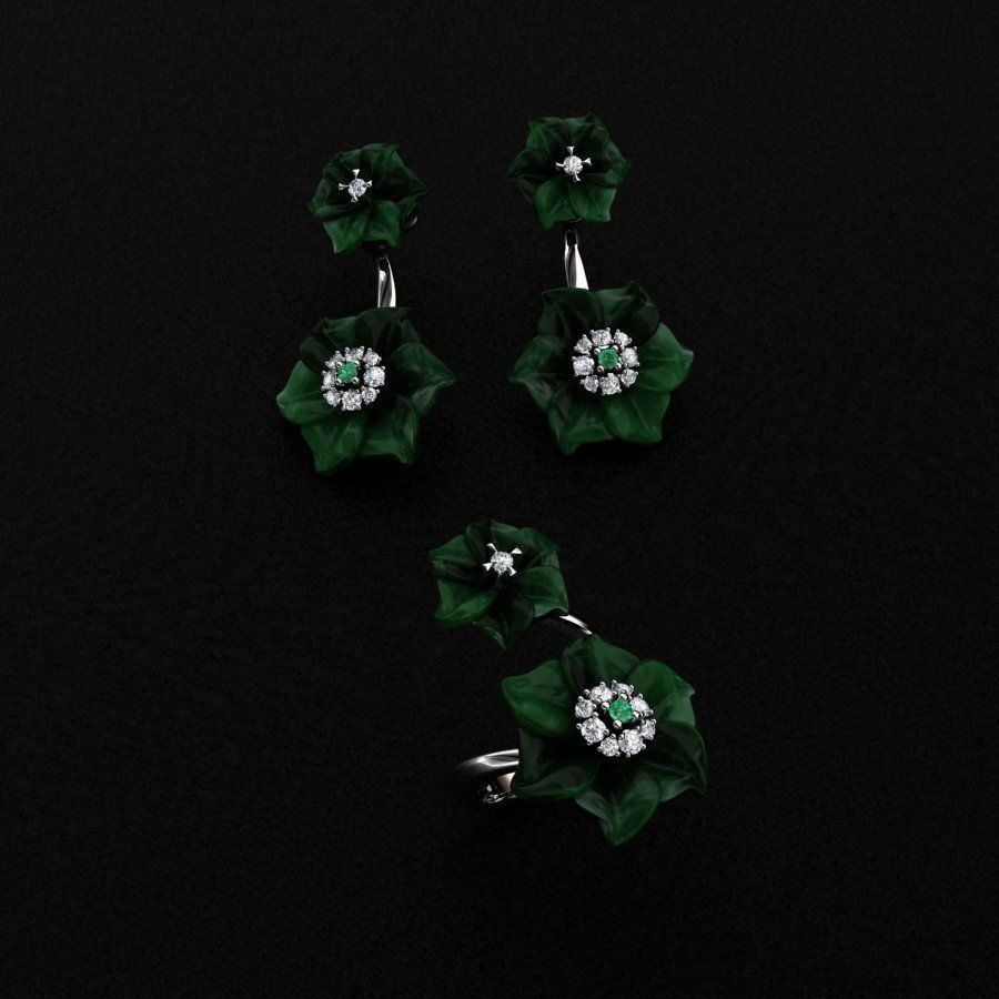 Ring and Earrings 3D print model 3D print model_1