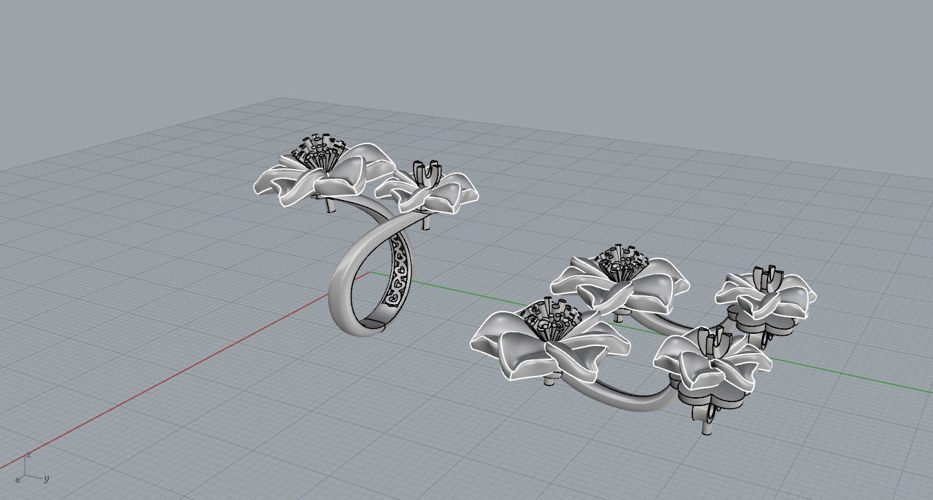 Ring and Earrings 3D print model 3D print model_15