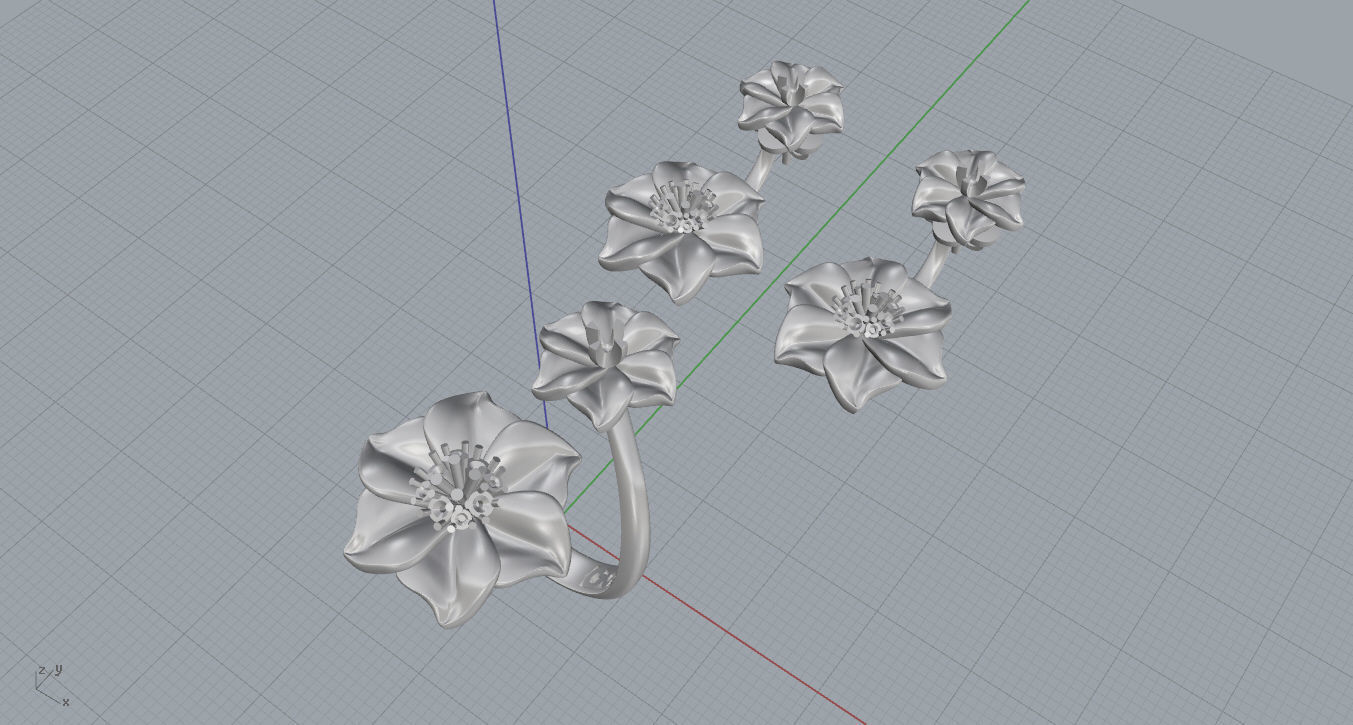 Ring and Earrings 3D print model 3D print model_18