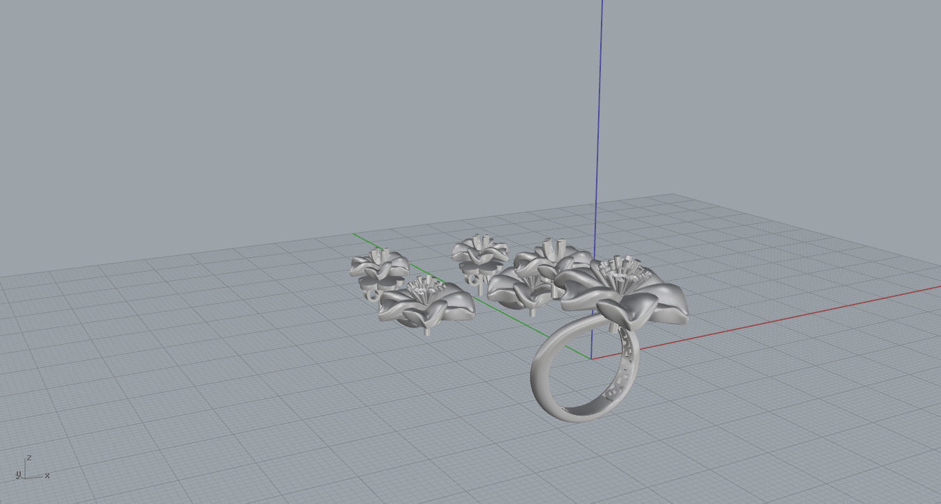 Ring and Earrings 3D print model 3D print model_19