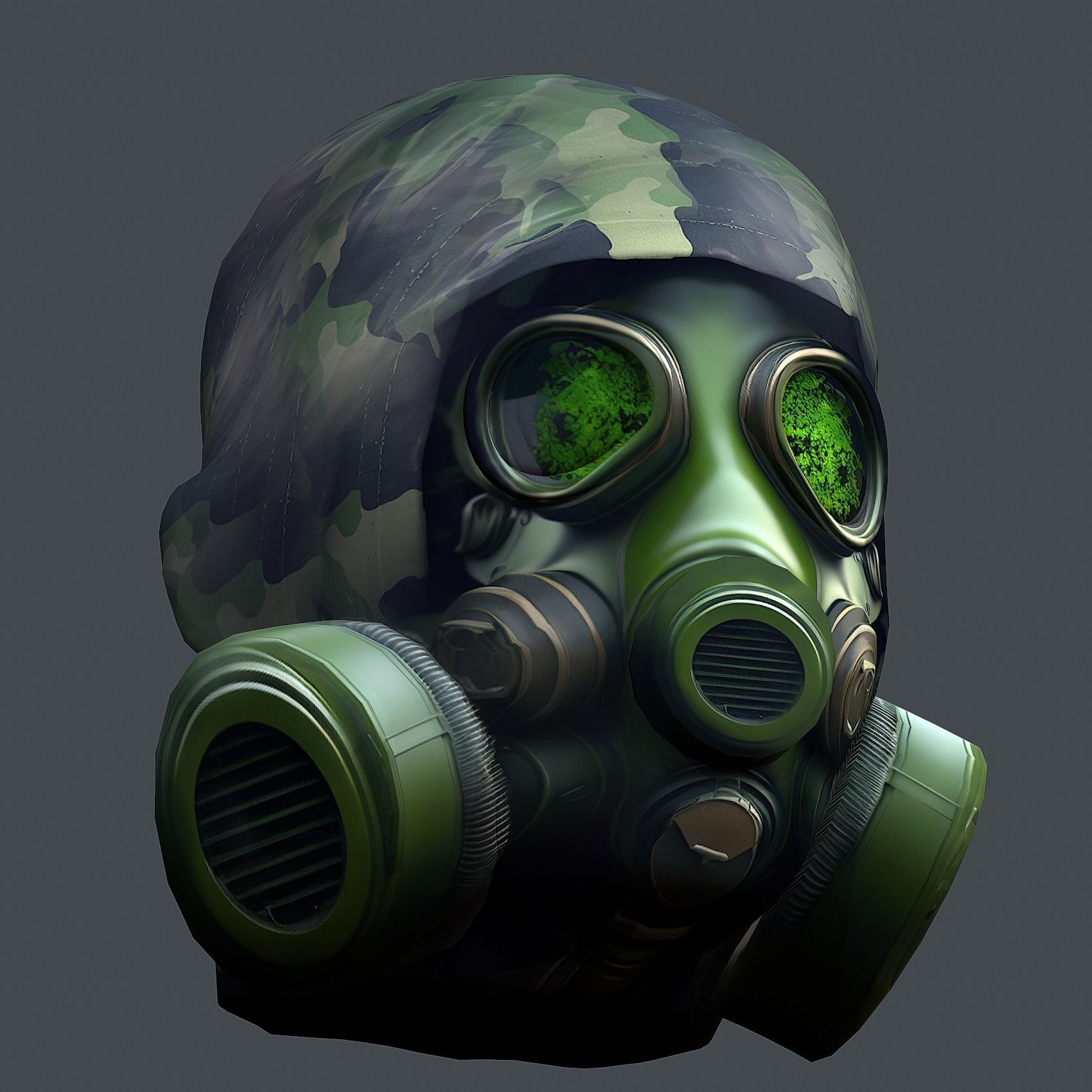 Helmet 3d model military combat Military Low-poly Low-poly 3D model_2