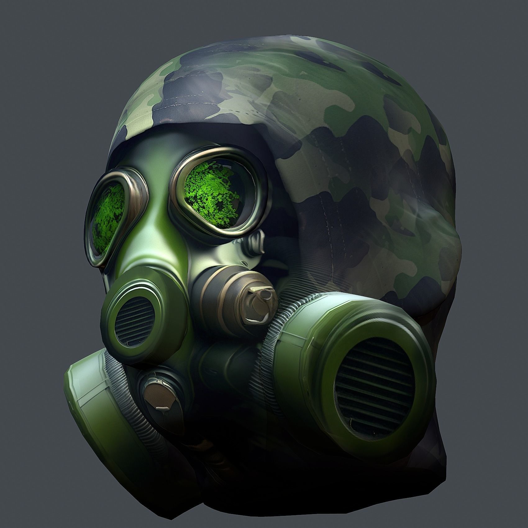 Helmet 3d model military combat Military Low-poly Low-poly 3D model_3