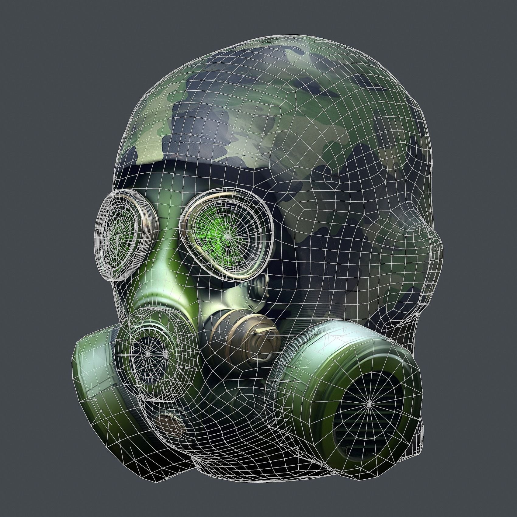 Helmet 3d model military combat Military Low-poly Low-poly 3D model_10