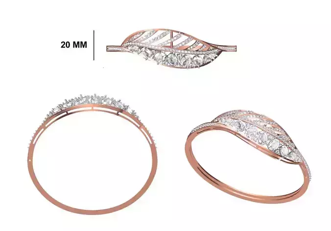Women Bangle Bracelet STL JCD Details