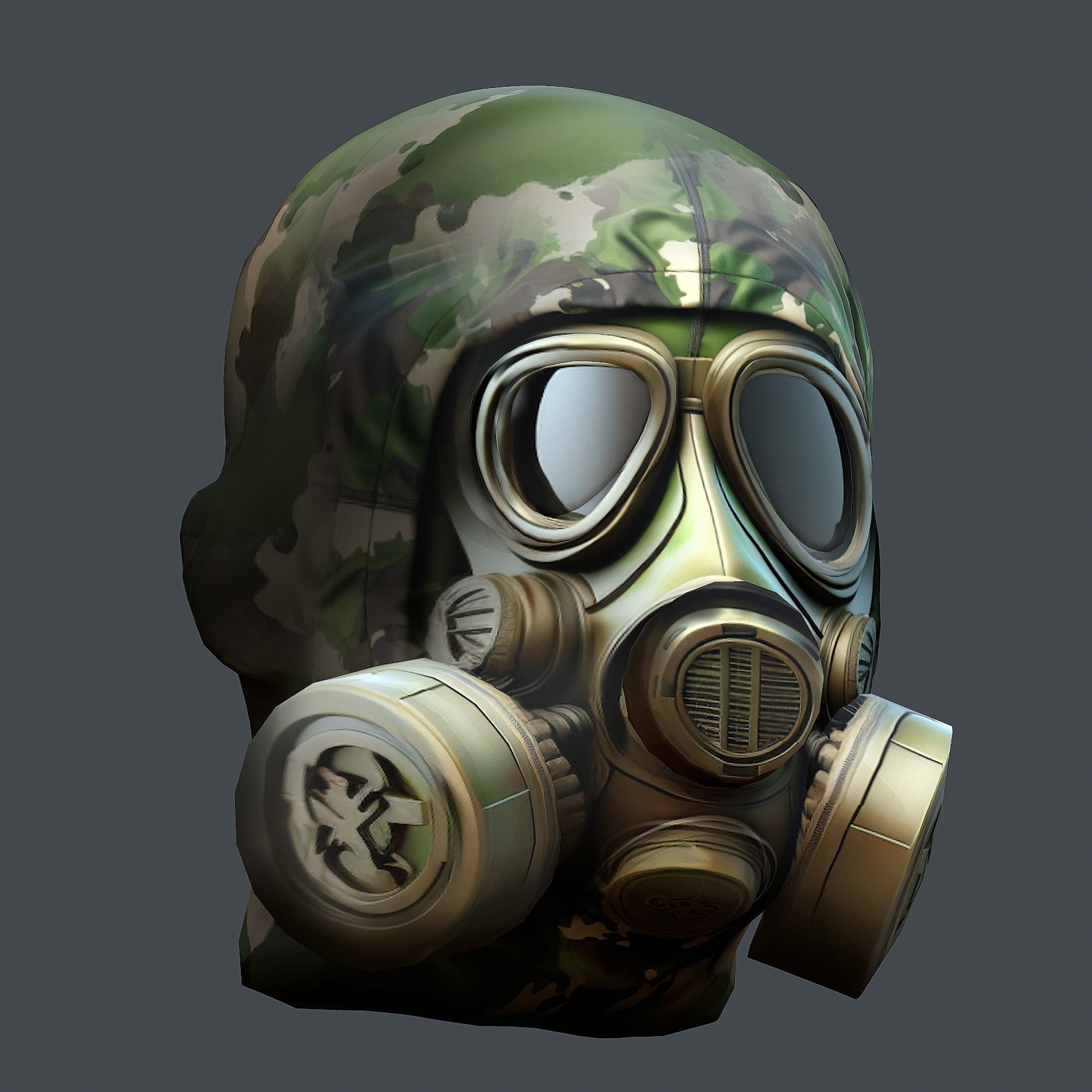 Helmet 3d model military combat Military Low-poly Low-poly 3D model_2