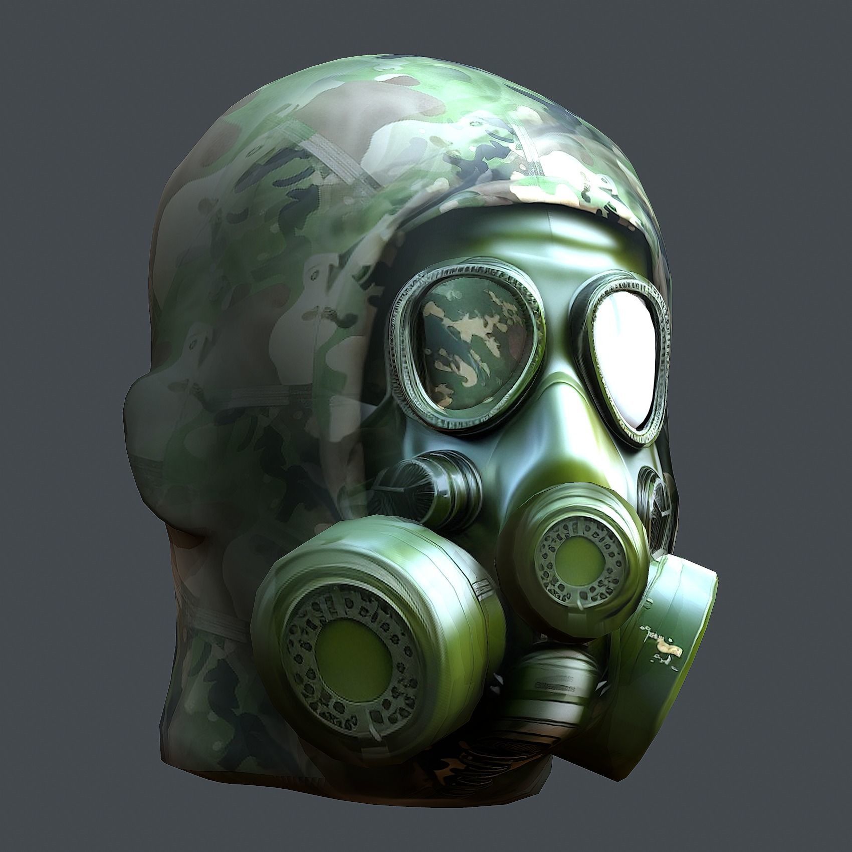 Helmet 3d model military combat Military Low-poly Low-poly 3D model_2