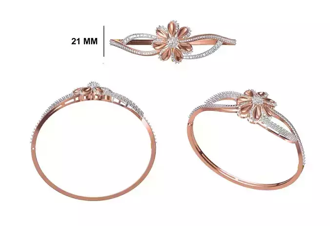 Women Bangle Bracelet STL JCD Details