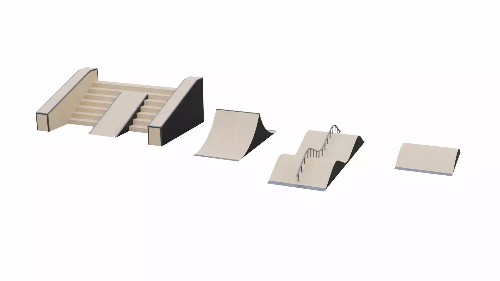 Skatepark Miscellaneous Ramps Low-poly 3D model