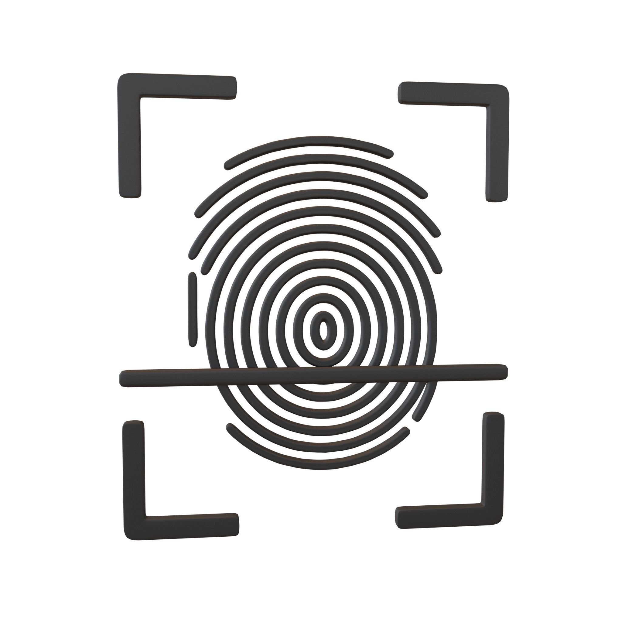 Fingerprint Recognition Icon v1 001 free VR / AR / low-poly 3D model ...