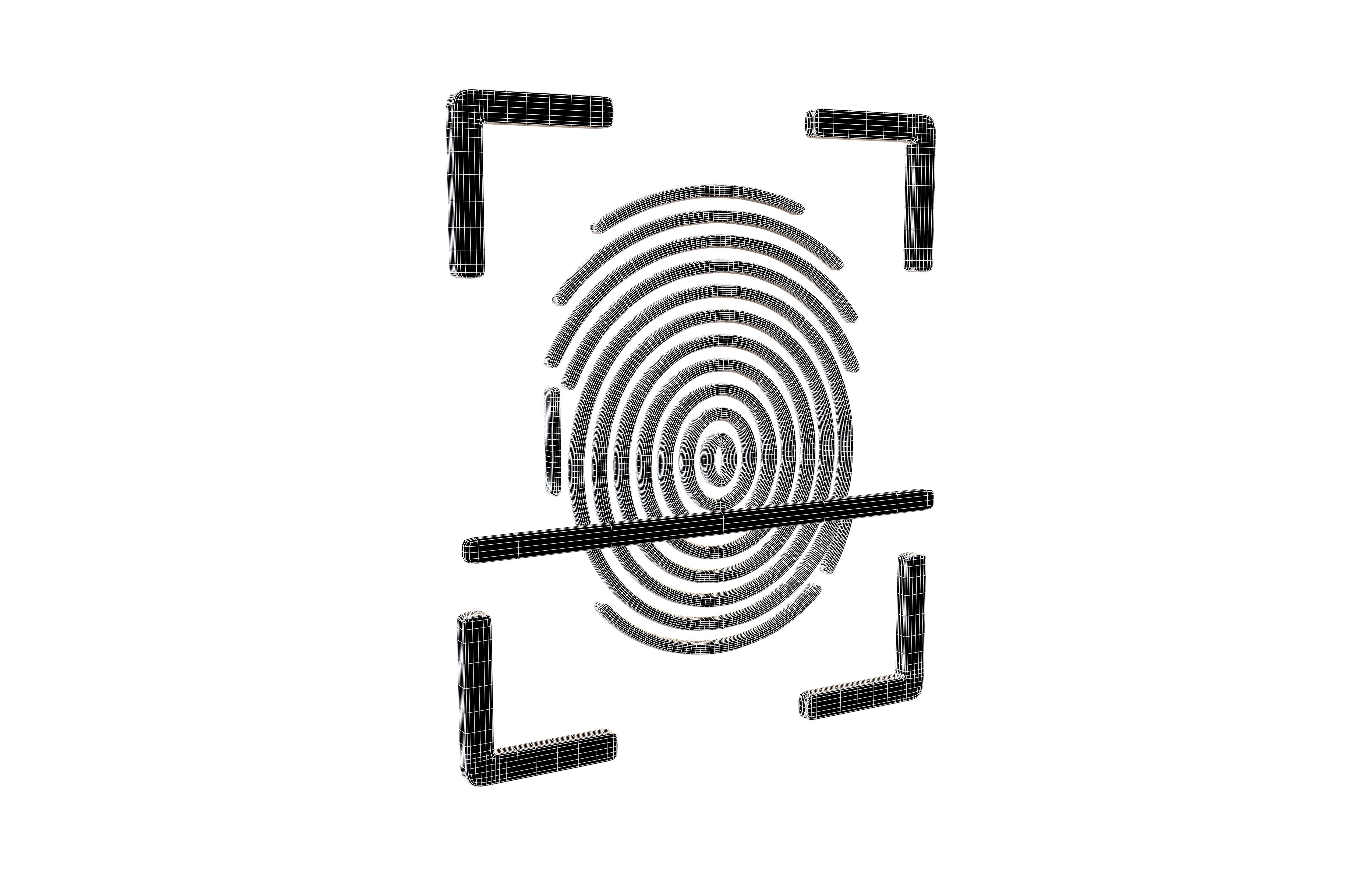 Fingerprint Recognition Icon v1 001 free VR / AR / low-poly 3D model ...