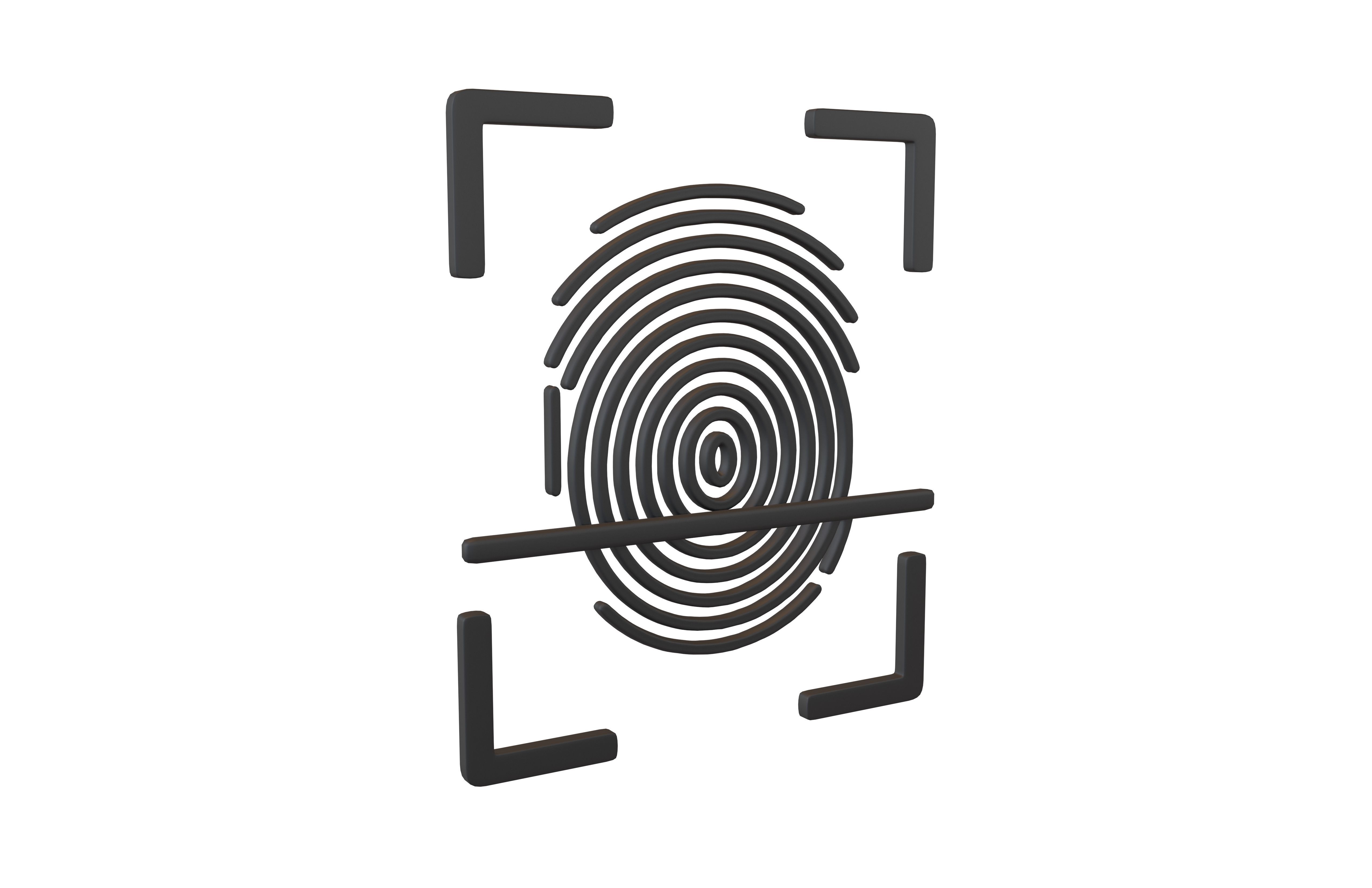 Fingerprint Recognition Icon v1 001 free VR / AR / low-poly 3D model ...