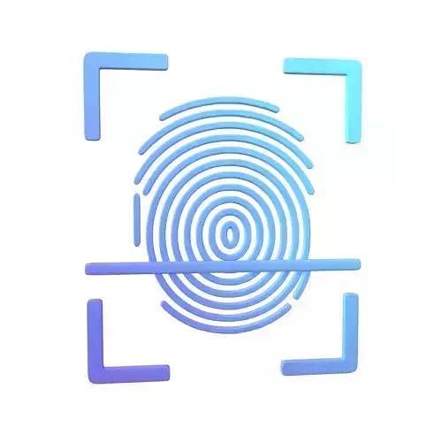 Fingerprint Recognition Icon v1 003 Free low-poly 3D model