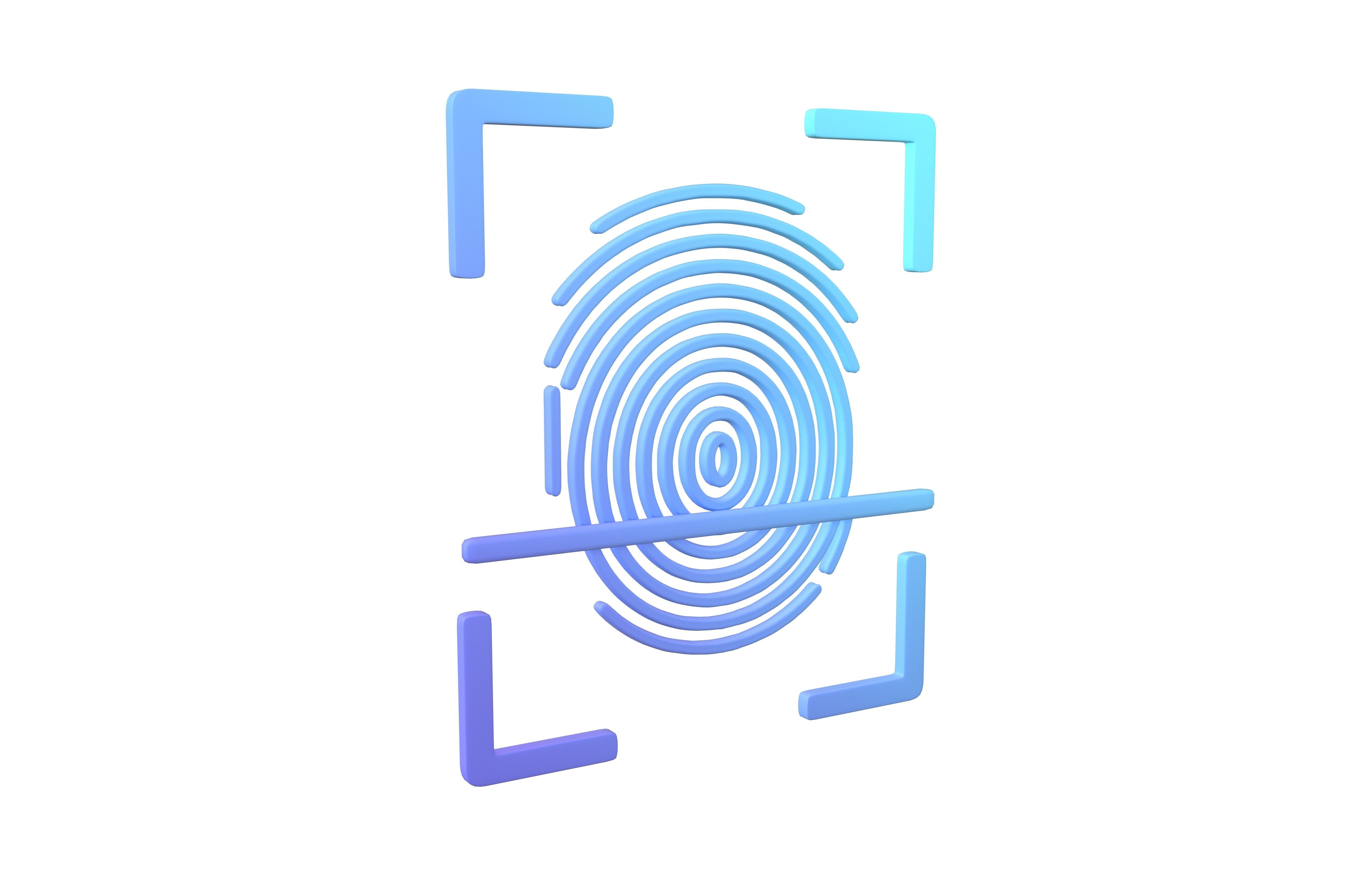 Fingerprint Recognition Icon v1 003 free VR / AR / low-poly 3D model ...