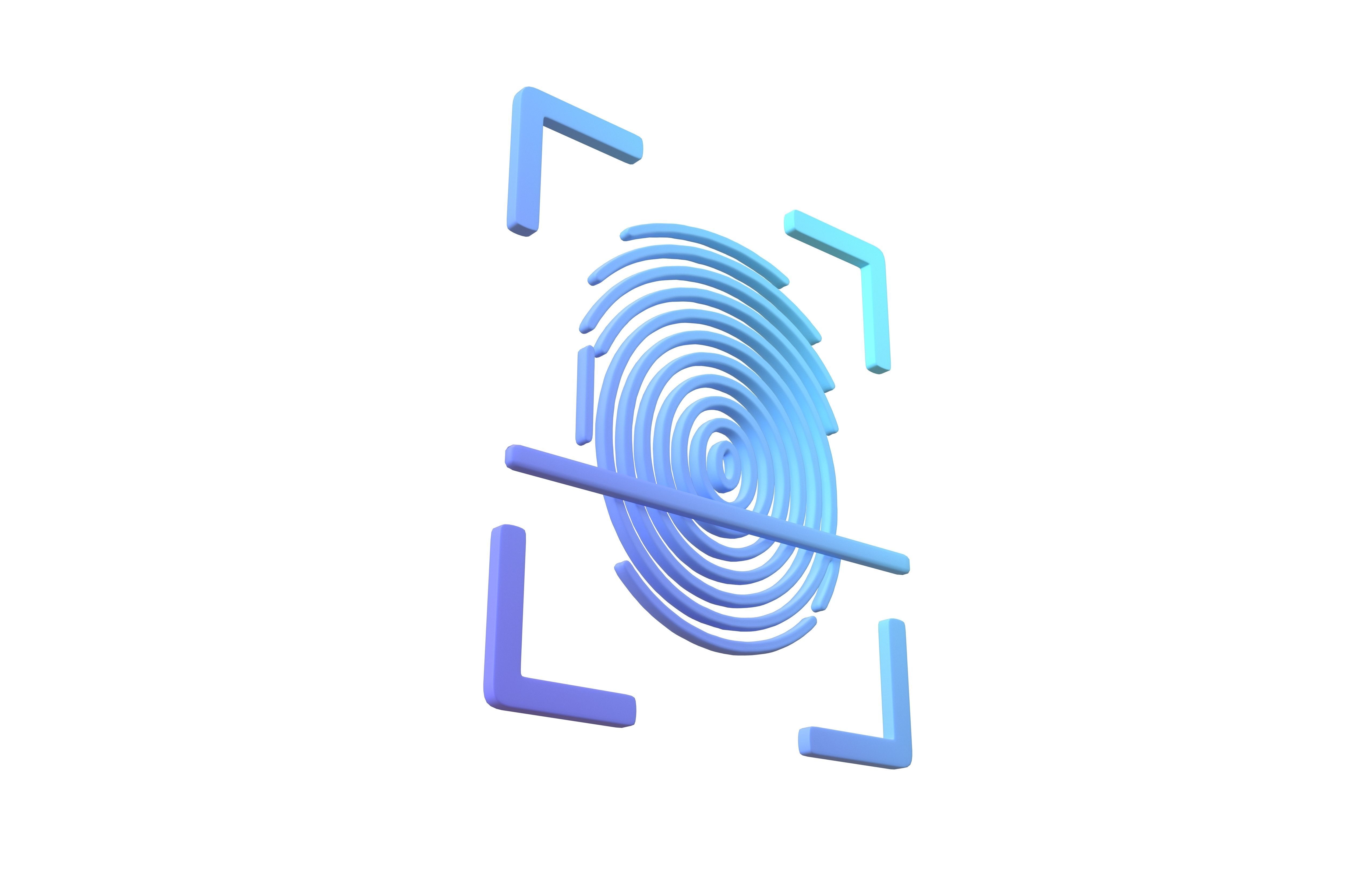Fingerprint Recognition Icon v1 003 free VR / AR / low-poly 3D model ...