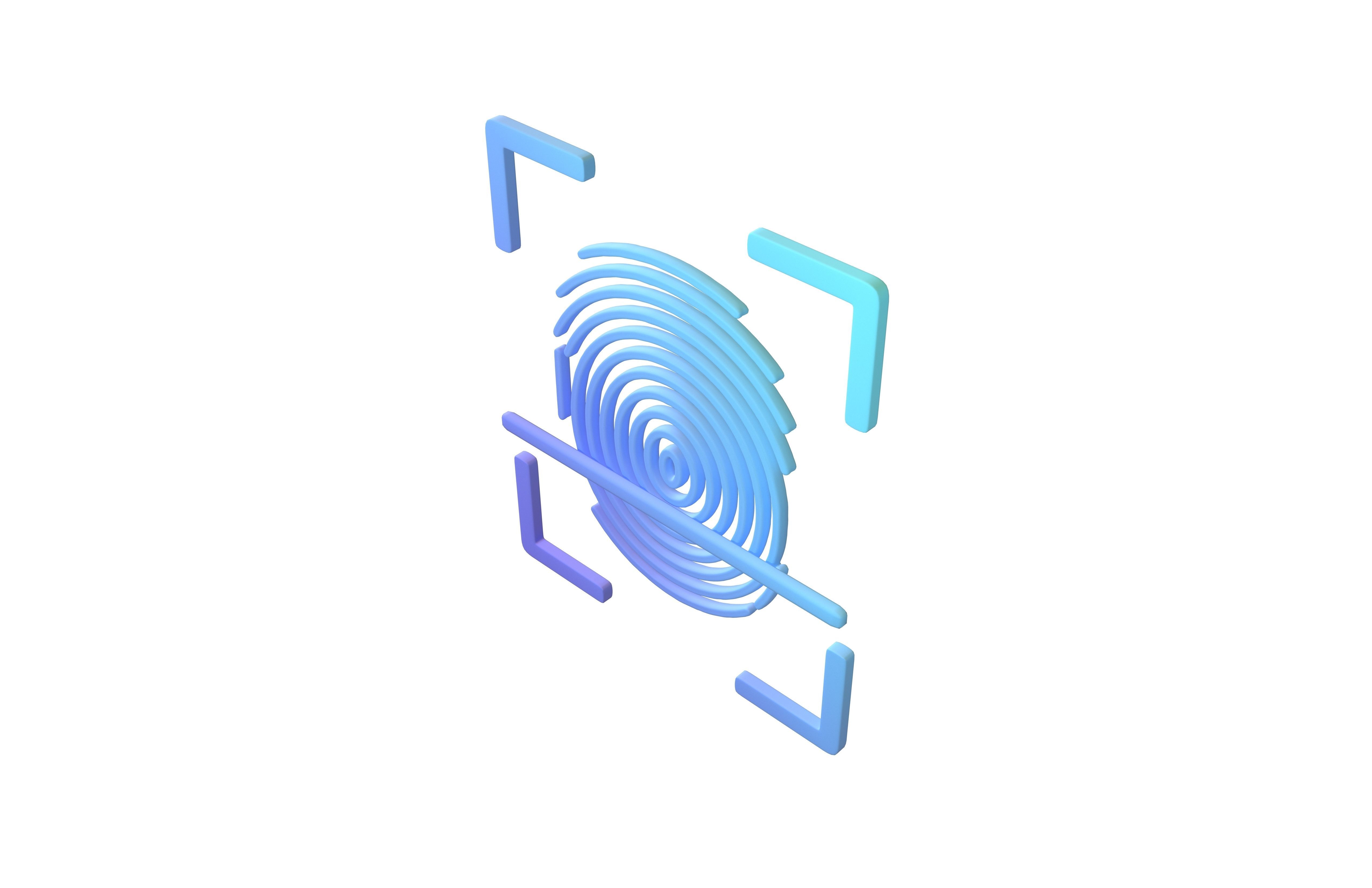 Fingerprint Recognition Icon v1 003 free VR / AR / low-poly 3D model ...