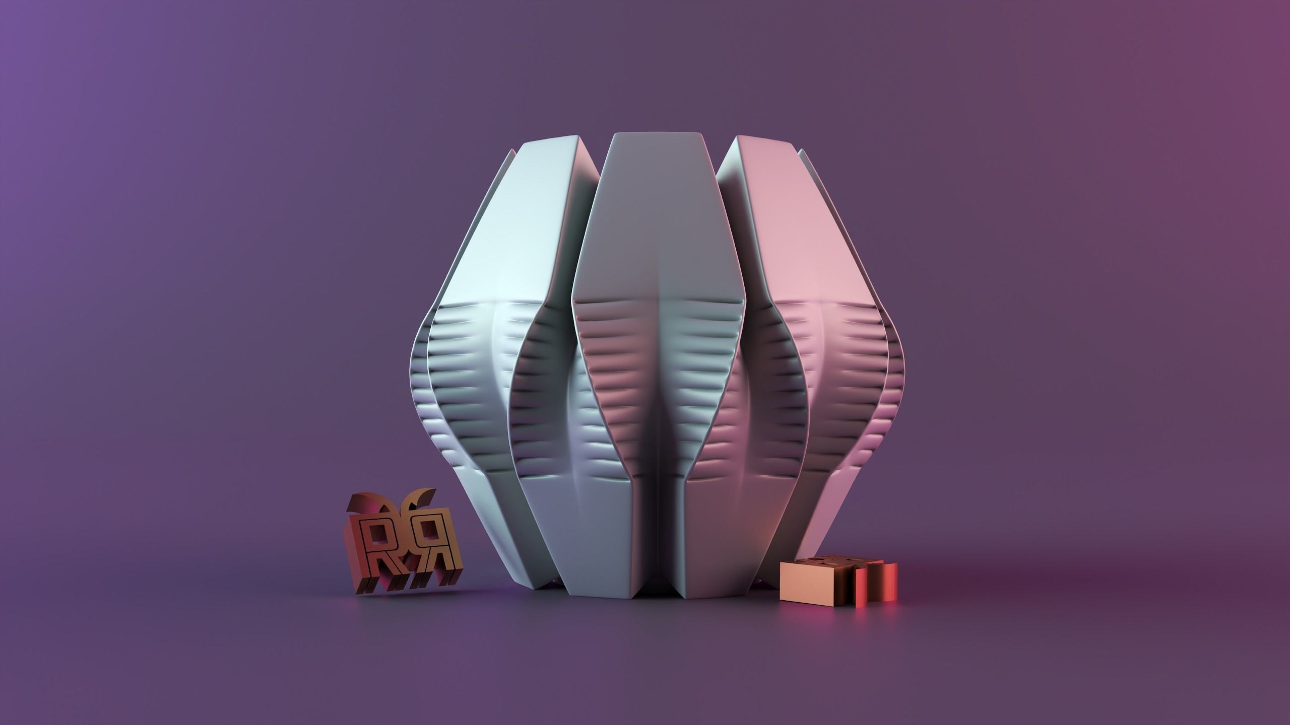 Ribbed Swirl Candle 3D print model_8