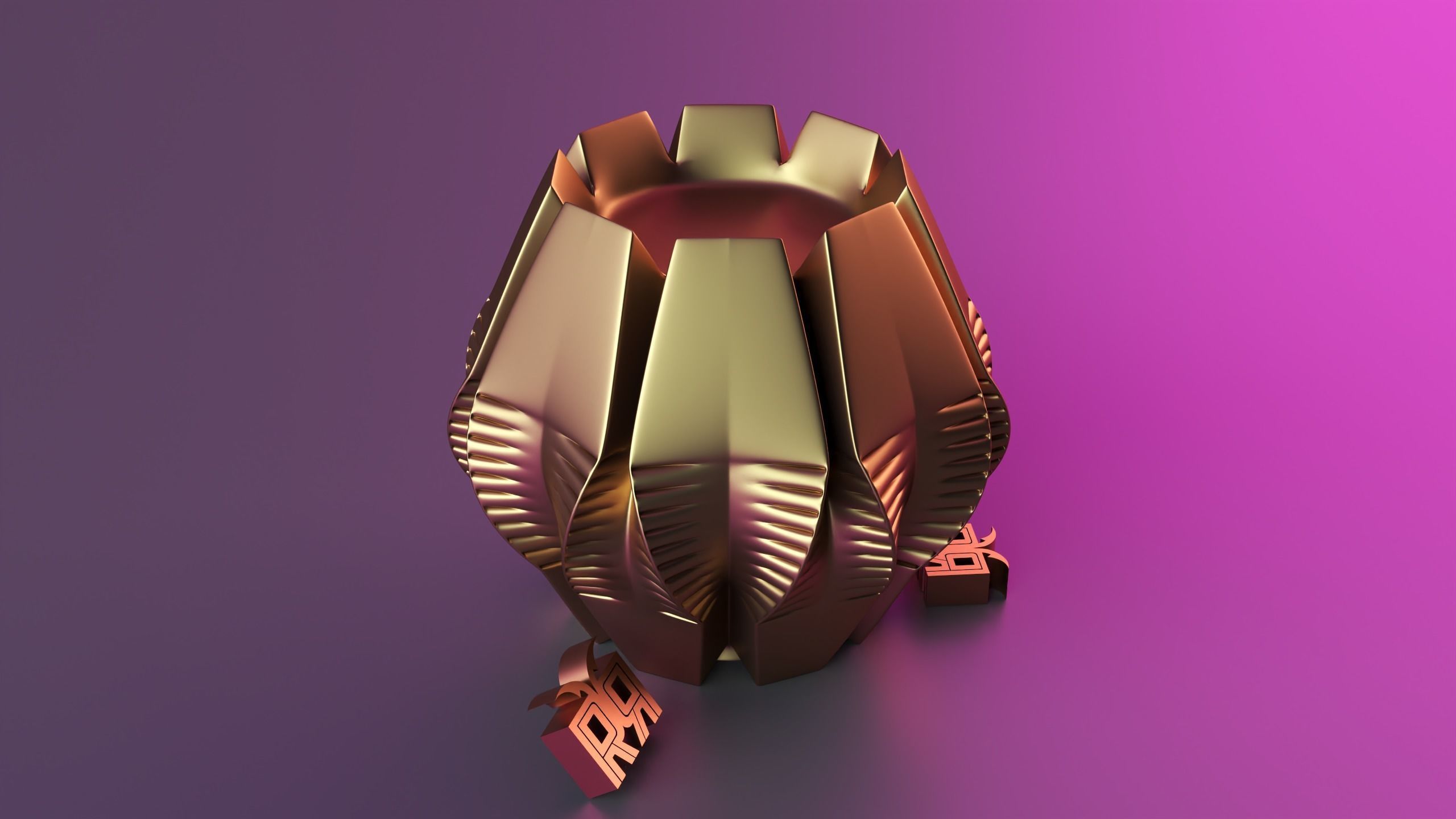 Ribbed Swirl Candle 3D print model_13