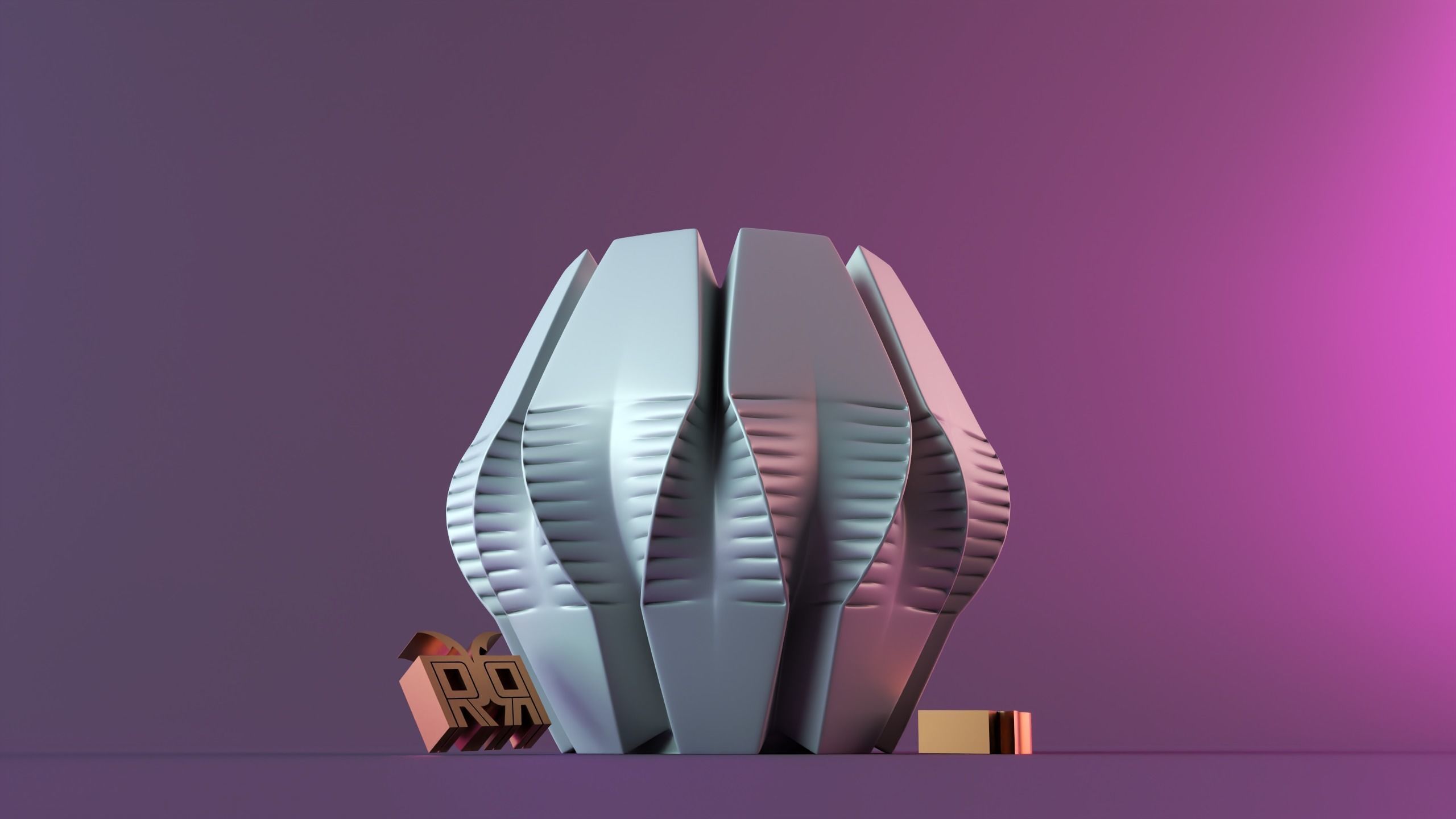 Ribbed Swirl Candle 3D print model_10