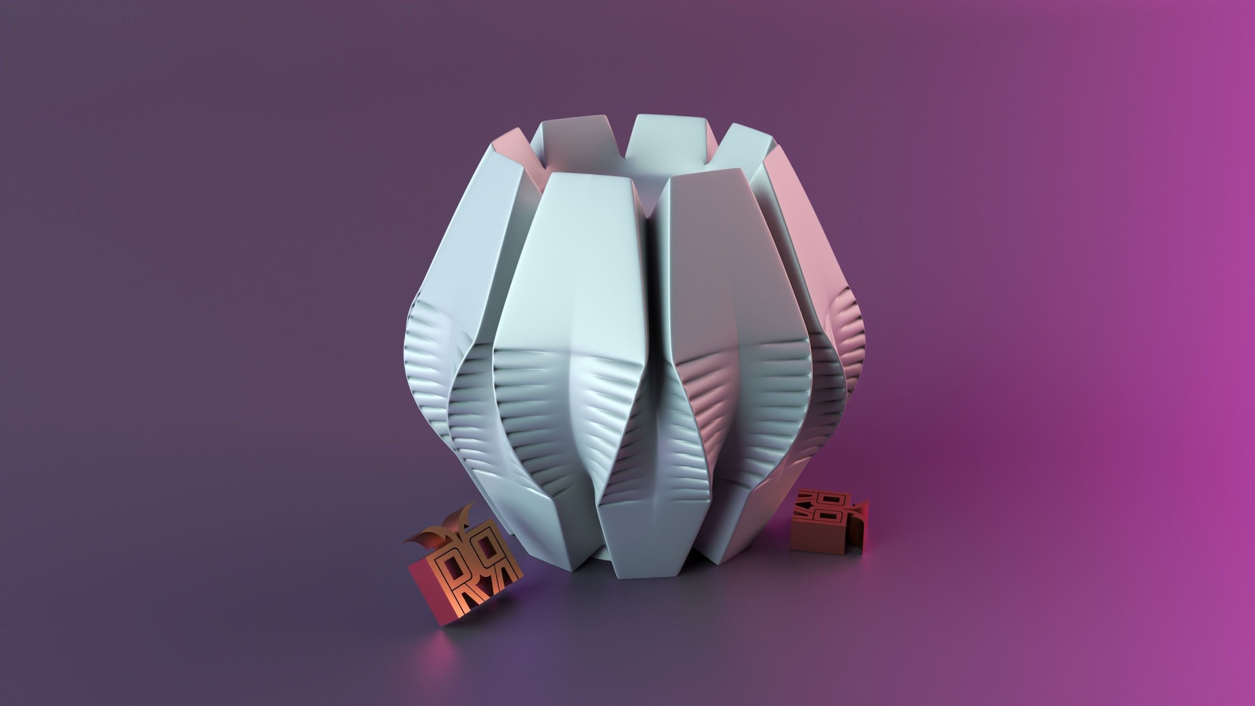 Ribbed Swirl Candle 3D print model_6