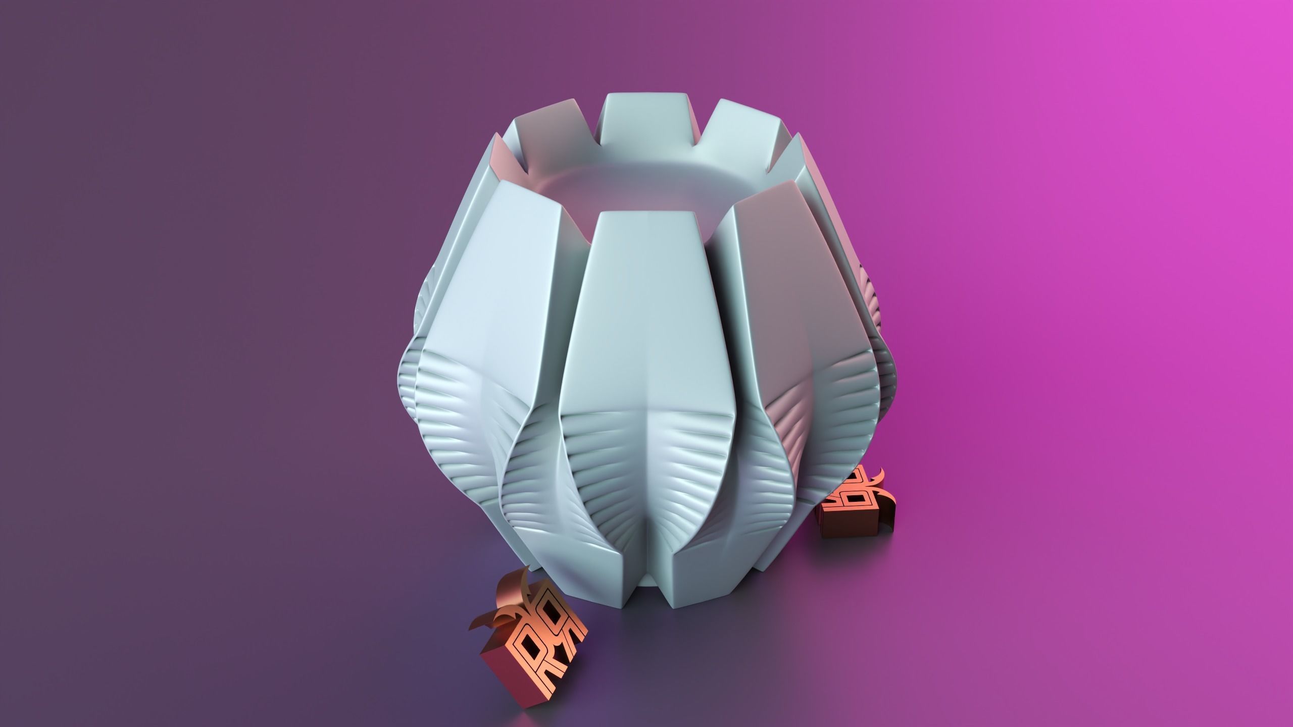 Ribbed Swirl Candle 3D print model_2