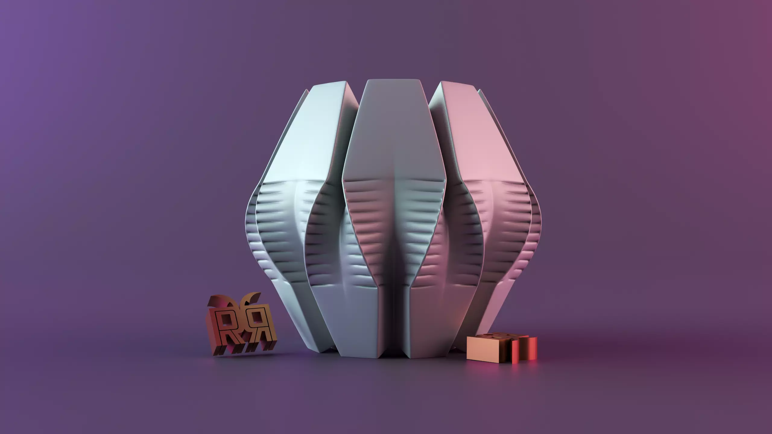 Ribbed Swirl Candle 3D print model_0