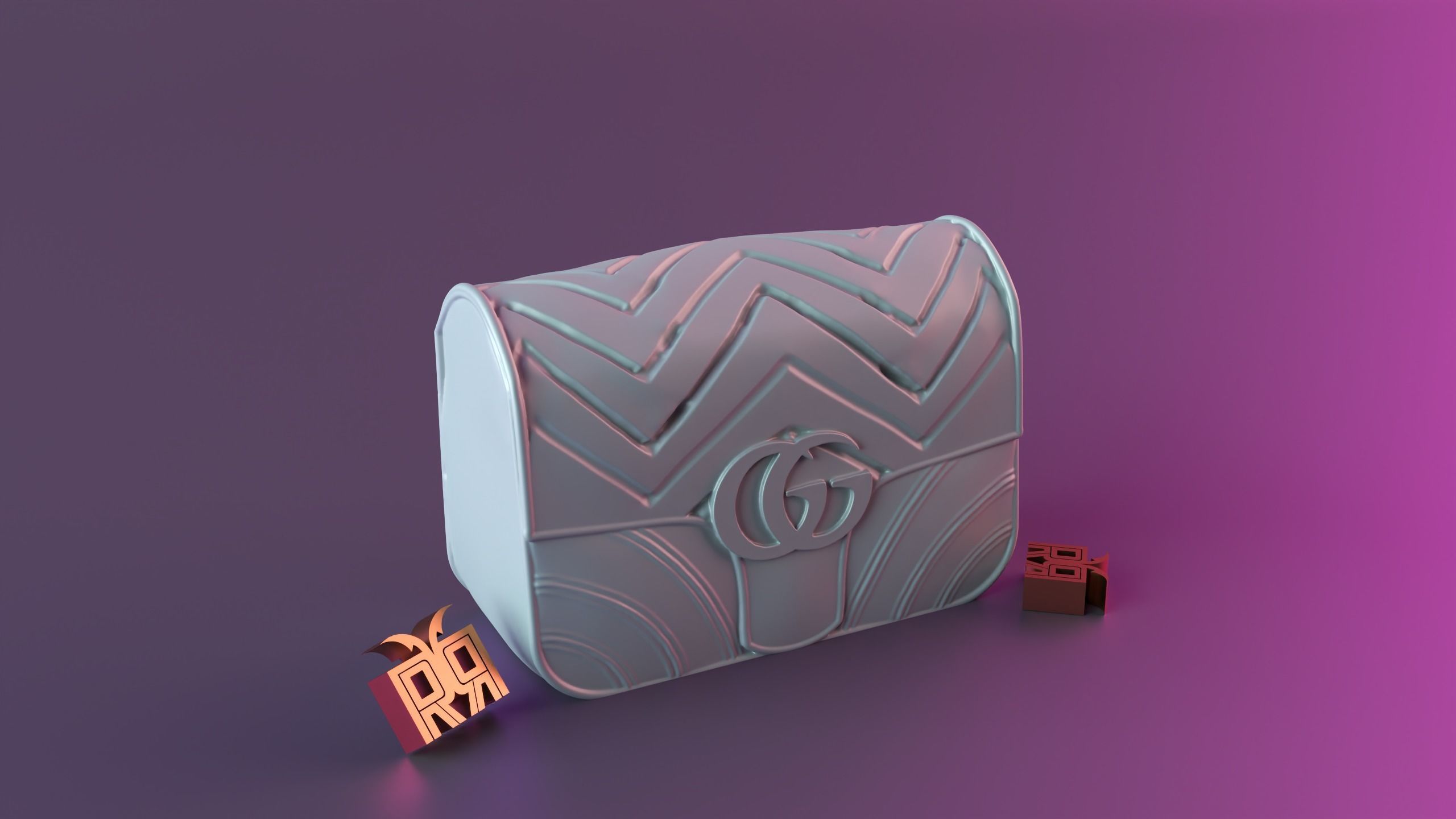 Gucci Bag Candle 3D print model_6
