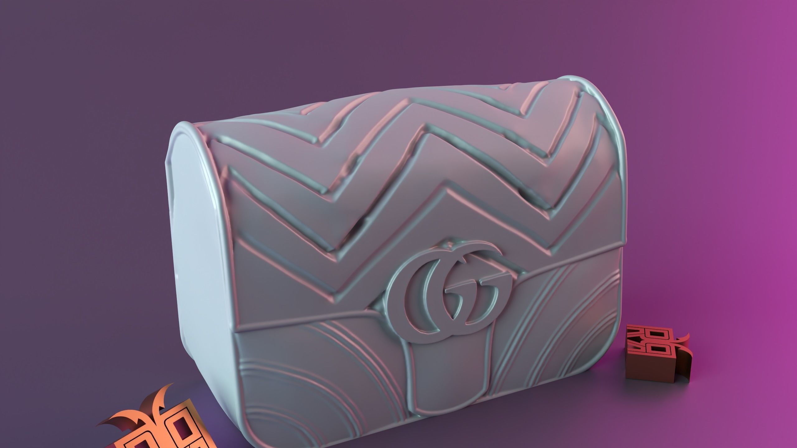 Gucci Bag Candle 3D print model_7