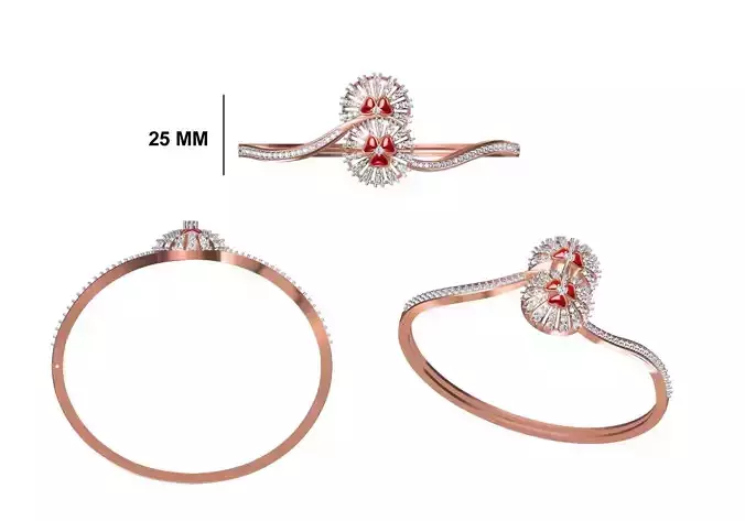 Women Bangle Bracelet STL JCD Details